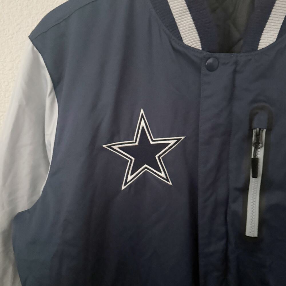 NIKE x NFL | Vintage Dallas Cowboys Reversible Jacket Blue Black Gray | Medium - Picture 9 of 13